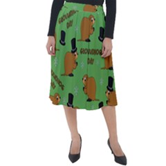 Groundhog Day Pattern Classic Velour Midi Skirt  by Valentinaart