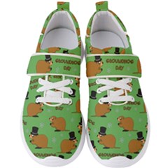 Groundhog Day Pattern Men s Velcro Strap Shoes