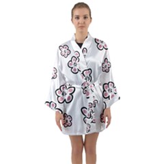 Plum Seamless Flower Long Sleeve Kimono Robe by Mariart