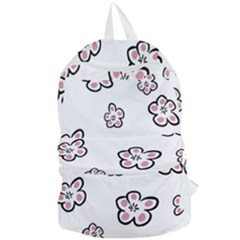 Plum Seamless Flower Foldable Lightweight Backpack by Mariart