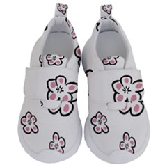 Plum Seamless Flower Kids  Velcro No Lace Shoes