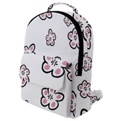 Plum Seamless Flower Flap Pocket Backpack (small)