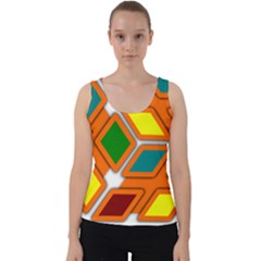 Shape Plaid Velvet Tank Top by Mariart