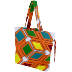 Shape Plaid Drawstring Tote Bag