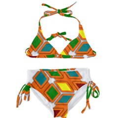 Shape Plaid Kids  Classic Bikini Set