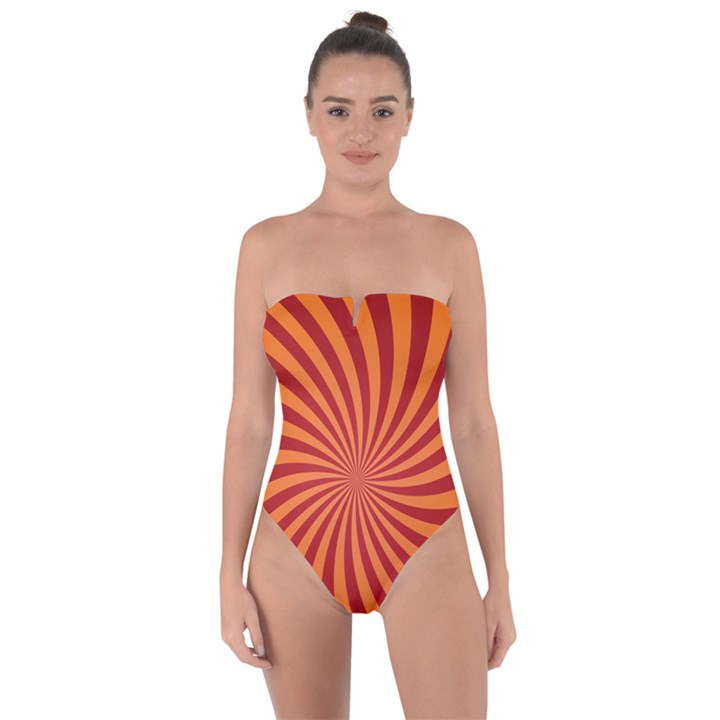 Spiral Swirl Background Vortex Tie Back One Piece Swimsuit