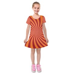 Spiral Swirl Background Vortex Kids  Short Sleeve Velvet Dress