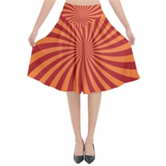 Spiral Swirl Background Vortex Flared Midi Skirt by Mariart