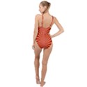 Spiral Swirl Background Vortex High Neck One Piece Swimsuit View2