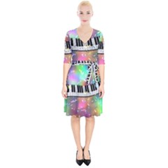 Piano Keys Music Colorful Wrap Up Cocktail Dress by Mariart