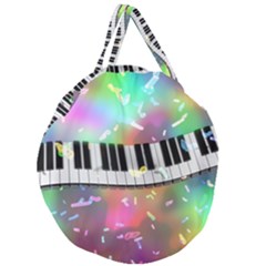 Piano Keys Music Colorful Giant Round Zipper Tote by Mariart