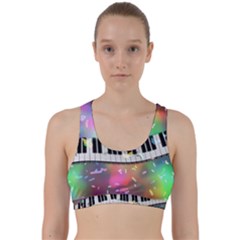 Piano Keys Music Colorful Back Weave Sports Bra