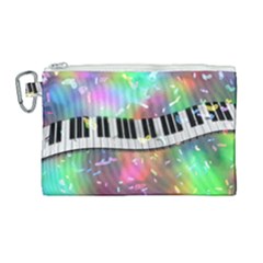 Piano Keys Music Colorful Canvas Cosmetic Bag (large)