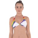 Watercolor Painting Rainbow Halter Neck Bikini Top View1