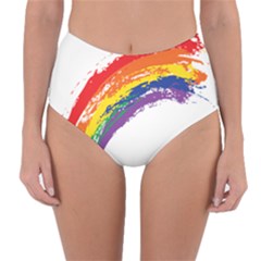 Watercolor Painting Rainbow Reversible High-waist Bikini Bottoms by Mariart