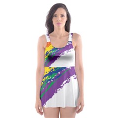 Watercolor Painting Rainbow Skater Dress Swimsuit by Mariart