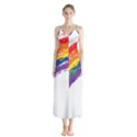 Watercolor Painting Rainbow Button Up Chiffon Maxi Dress View1