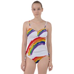 Watercolor Painting Rainbow Sweetheart Tankini Set by Mariart