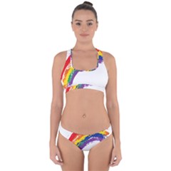 Watercolor Painting Rainbow Cross Back Hipster Bikini Set by Mariart