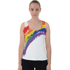 Watercolor Painting Rainbow Velvet Tank Top