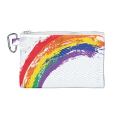 Watercolor Painting Rainbow Canvas Cosmetic Bag (medium)