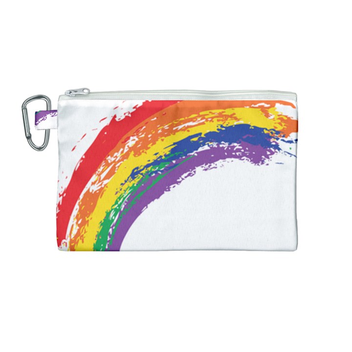 Watercolor Painting Rainbow Canvas Cosmetic Bag (Medium)