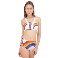 Watercolor Painting Rainbow Cage Up Bikini Set by Mariart