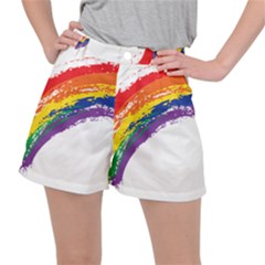 Watercolor Painting Rainbow Stretch Ripstop Shorts