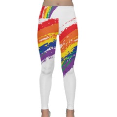 Watercolor Painting Rainbow Lightweight Velour Classic Yoga Leggings by Mariart