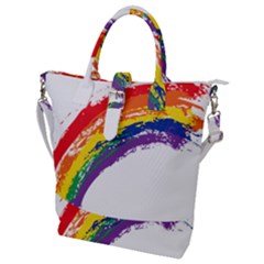 Watercolor Painting Rainbow Buckle Top Tote Bag