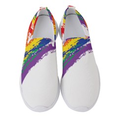 Watercolor Painting Rainbow Women s Slip On Sneakers