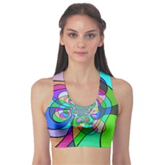 Retro Wave Background Pattern Sports Bra by Mariart