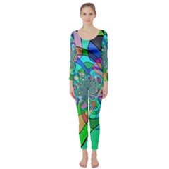 Retro Wave Background Pattern Long Sleeve Catsuit by Mariart