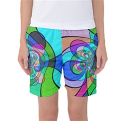 Retro Wave Background Pattern Women s Basketball Shorts by Mariart