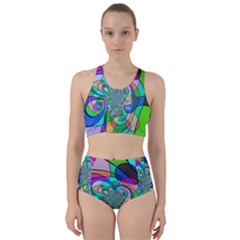 Retro Wave Background Pattern Racer Back Bikini Set