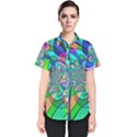 Retro Wave Background Pattern Women s Short Sleeve Shirt View1