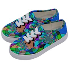 Retro Wave Background Pattern Kids  Classic Low Top Sneakers by Mariart