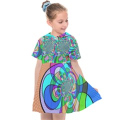 Retro Wave Background Pattern Kids  Sailor Dress