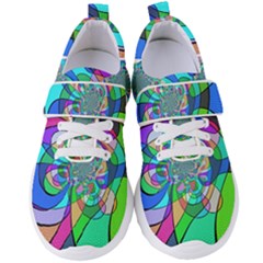 Retro Wave Background Pattern Women s Velcro Strap Shoes