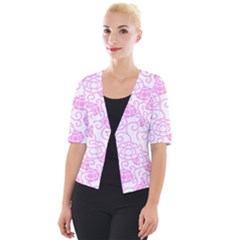 Peony Spring Flowers Cropped Button Cardigan by Mariart