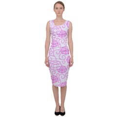 Peony Spring Flowers Sleeveless Pencil Dress