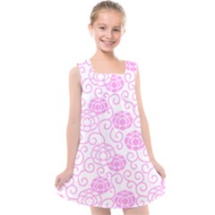 Peony Spring Flowers Kids  Cross Back Dress