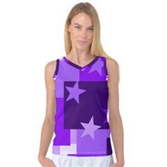 Purple Stars Pattern Shape Women s Basketball Tank Top by Pakrebo