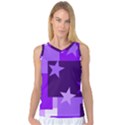 Purple Stars Pattern Shape Women s Basketball Tank Top View1