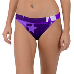 Purple Stars Pattern Shape Band Bikini Bottom