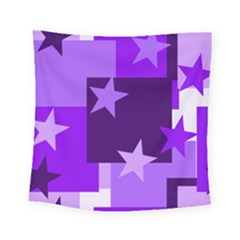 Purple Stars Pattern Shape Square Tapestry (small)