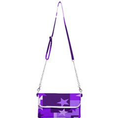 Purple Stars Pattern Shape Mini Crossbody Handbag