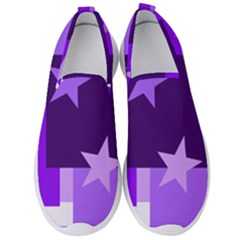 Purple Stars Pattern Shape Men s Slip On Sneakers