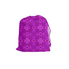 Magenta Mosaic Pattern Triangle Drawstring Pouch (medium) by Pakrebo