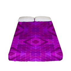 Magenta Mosaic Pattern Triangle Fitted Sheet (full/ Double Size) by Pakrebo